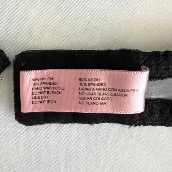 Juicy Couture 36B Black & Pink Logo Y2k Bra - Picture 7 of 7